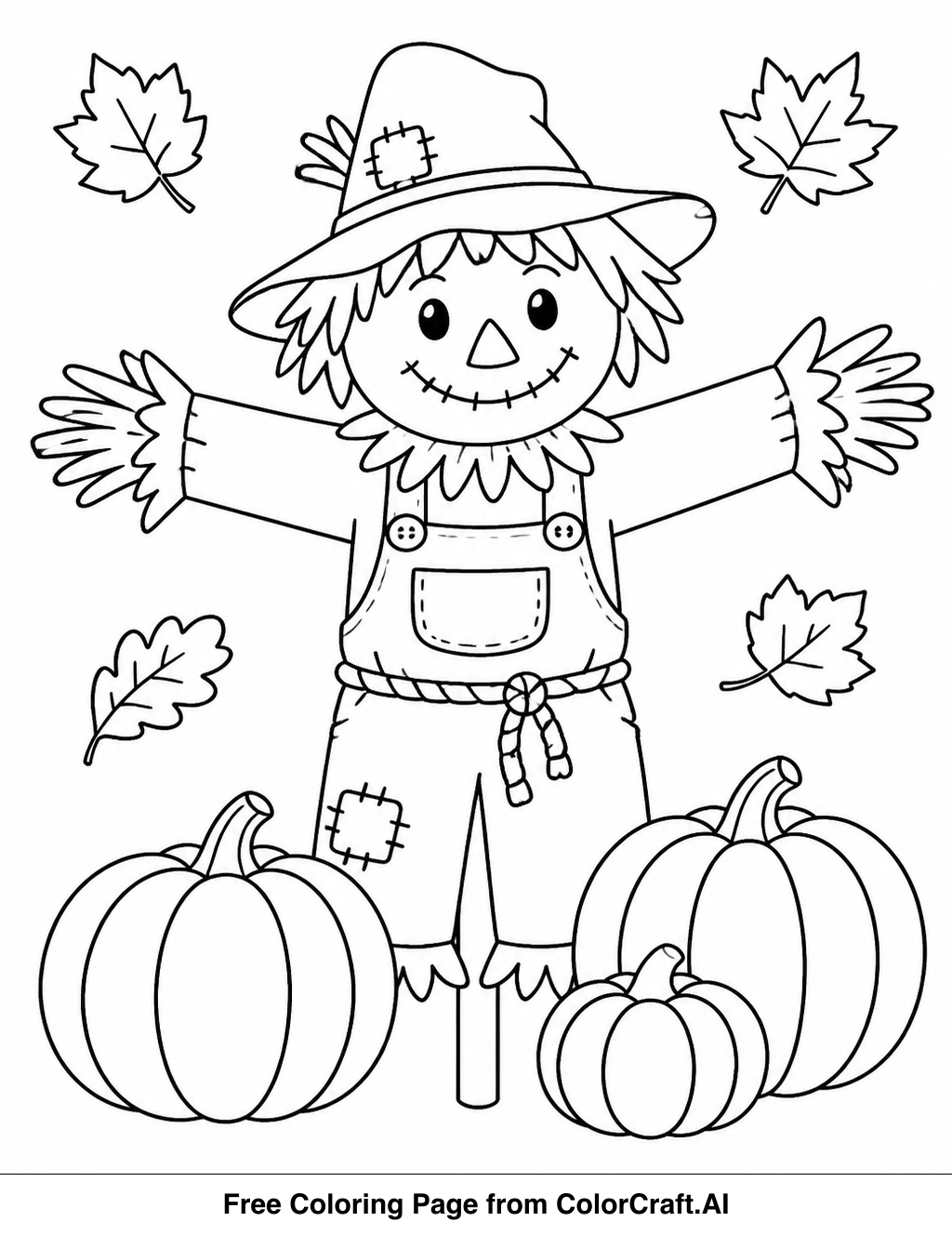 Line drawing of a fall festival scene with pumpkins, hay bales, and happy people enjoying the autumn celebration.