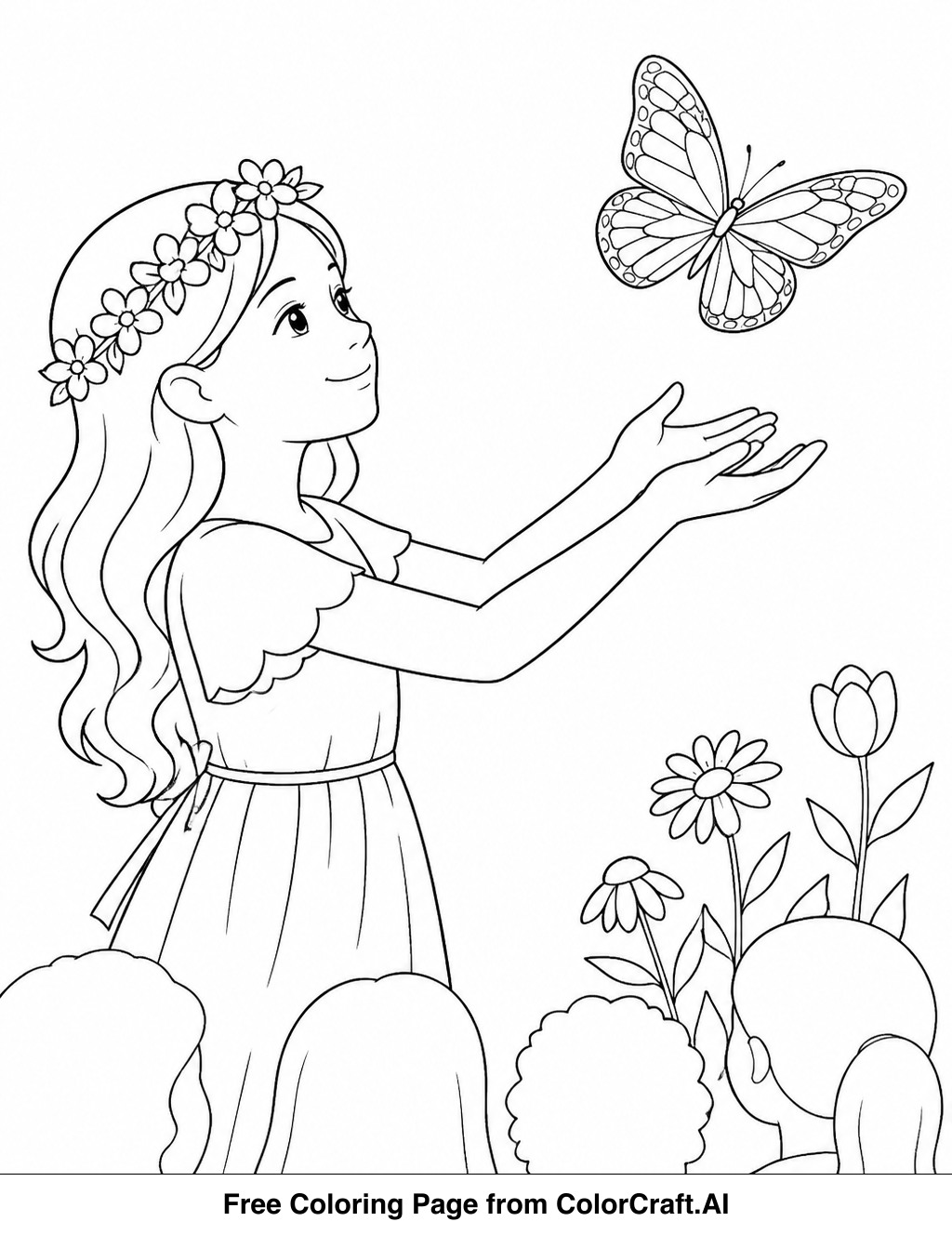 Line drawing of a butterfly release ceremony with many insects taking flight into the sky.