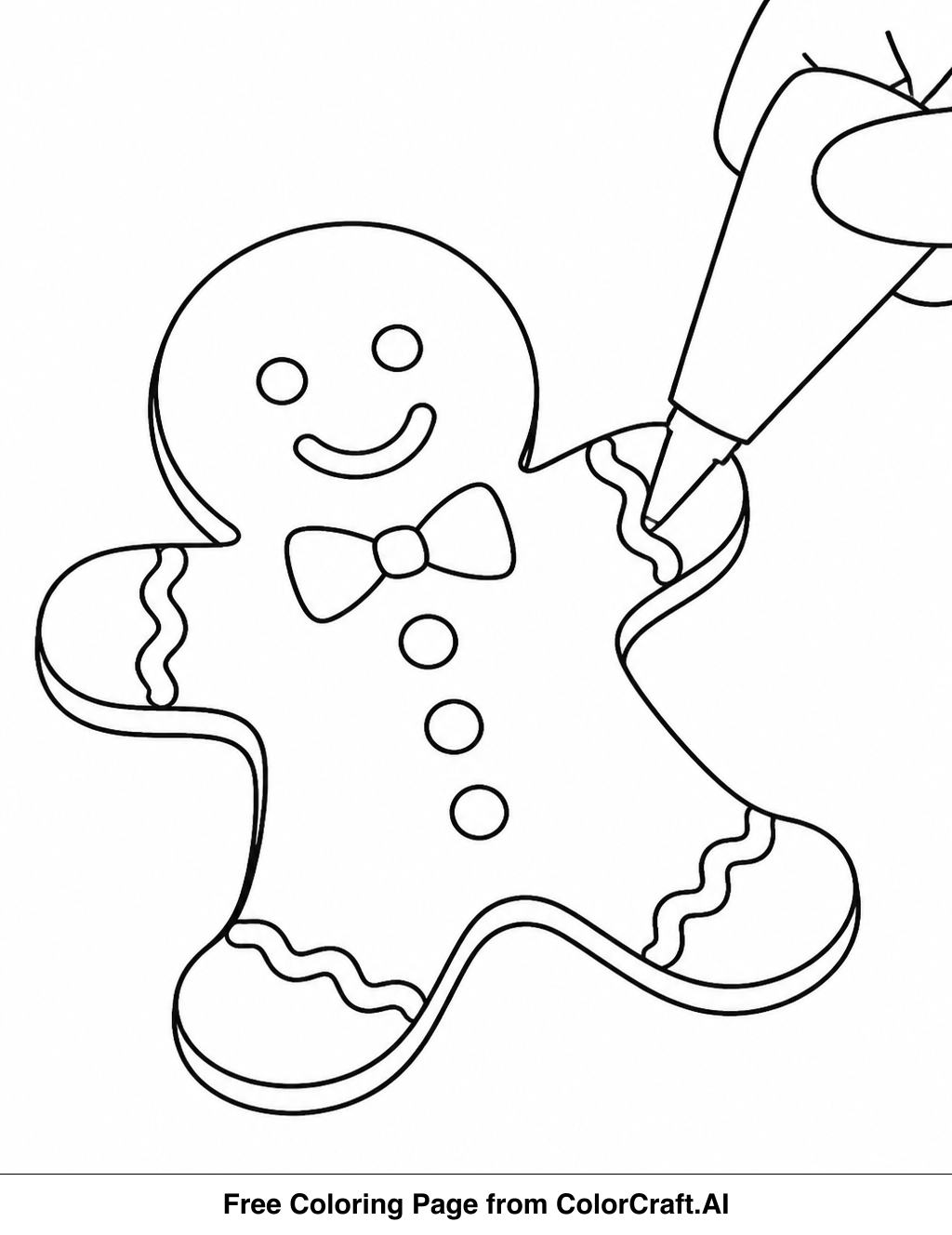 Line drawing of a plate filled with various shapes of cookies ready for decorating.